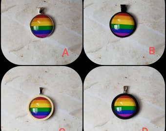 LGBTQ pride jewelry, LGBT jewelry, rainbow pendant, rainbow flag colors, rainbow necklace, rainbow jewelry, Mama Bear pride jewelry
