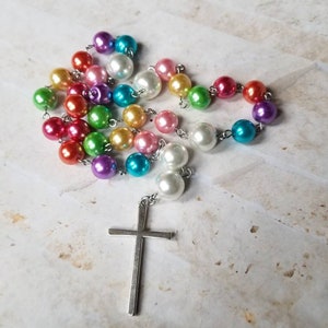 Anglican prayer beads, prayer beads, Methodist prayer beads, Episcopal rosary, Protestant prayer beads, stainless steel, silver-toned