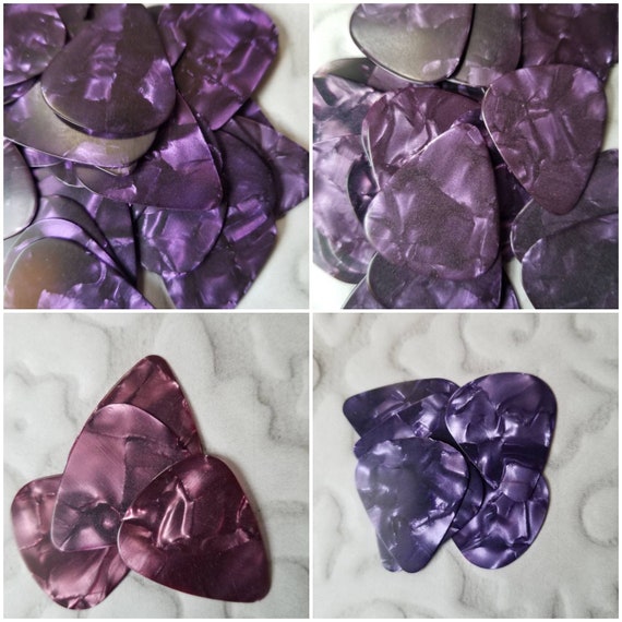 Destash guitar picks, guitar plectrums, pearl guitar picks, purple pearl, destash guitar plectrums, generic guitar picks, 20 or 50 or 100