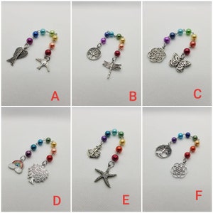 Unitarian Universalist prayer beads, 7 Principles of UU, prayer aid, rainbow prayer strand, UU chaplet, chakra colors, chakra healing, 8mm