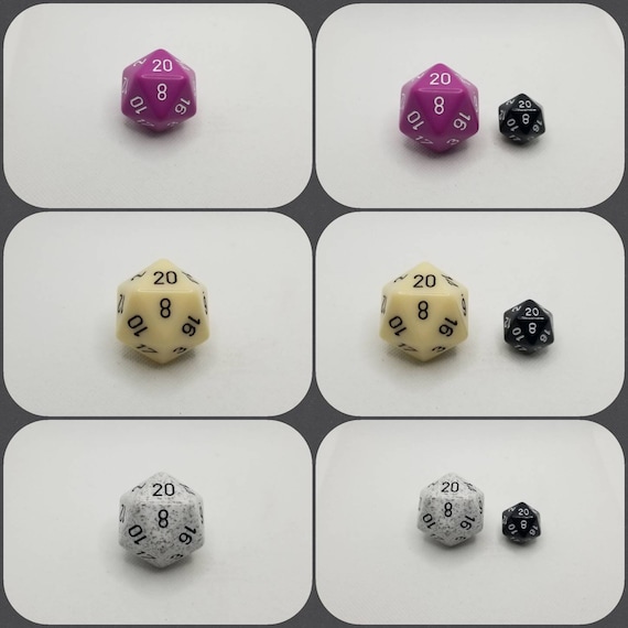 Jumbo d20, 34mm d20, dnd dice, oversized d20, jumbo sized d20, dnd d20, dnd dice, ttrpg dice