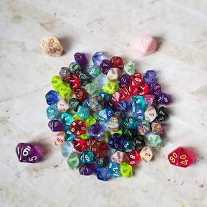 Individual  Chessex 10mm d10 dnd die, mini d10 dice, mini polyhedral dice, DnD dice, D and D dice, 10mm d10s, random pick