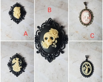 Cameo pendant, cameo cat cameo pendant, Valentine gift idea, Goddess cameo, Diana cameo pendant, Demeter cameo, Lolita cameo, owl lady cameo