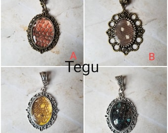 Tegu shed jewelry, reptile shed pendant, Tegu necklace, cruelty free Tegu shed jewelry, Tegu shed behind glass, gift for reptile lover