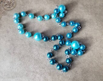 Orthodox prayer beads, Orthodox Chotki, stainless steel, Komboskini, hand-wired, Summer themed, glass pearls, Ocean colors, unique