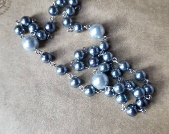 Orthodox prayer beads, Orthodox Chotki, stainless steel, Chotki, Komboskini, hand-wired, silver gray glass pearls, gift for Dad