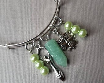 Ostara bangle, expandable bangle, Ostara jewelry, has matching prayer beads, Ostara bracelet, Goddess jewelry, pagan bangle, choice of four