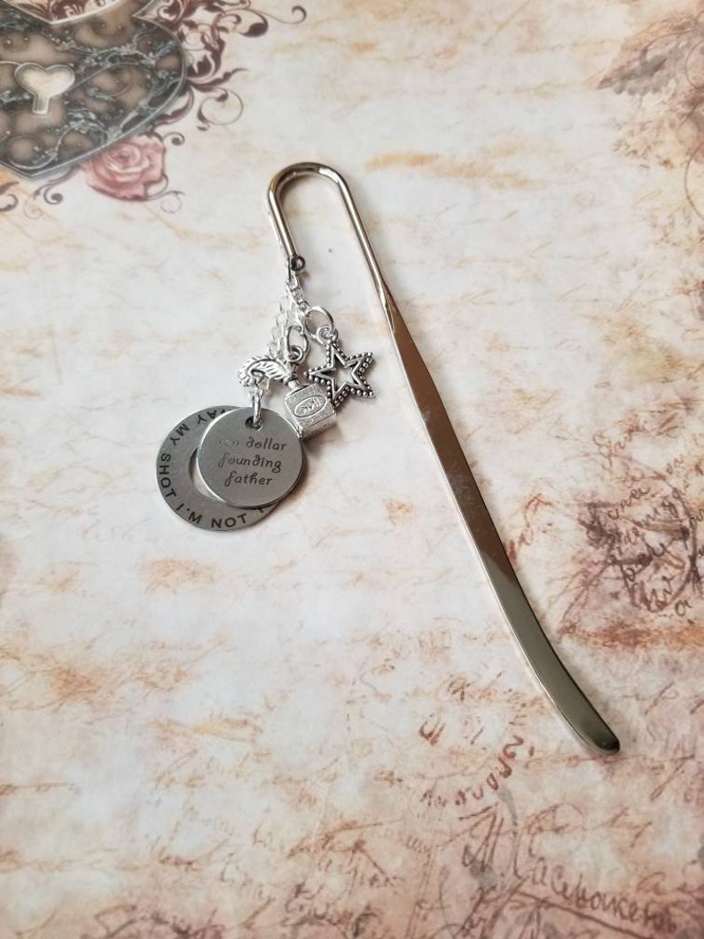 hamilton bookmark hamilton musical silver bookmark hamilton etsy