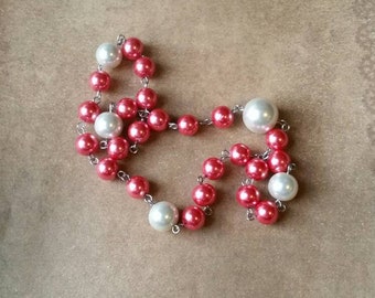 UU prayer beads, Unitarian Universalist prayer beads, stainless steel, coral melon and ivory glass pearls, UU chaplet, UU prayer aid