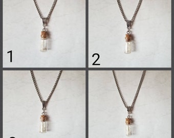 Snake rib vial pendant, snake rib bottle pendant, snake bones in bottles, snake rib jewelry, snake rib pendant, unique gift idea