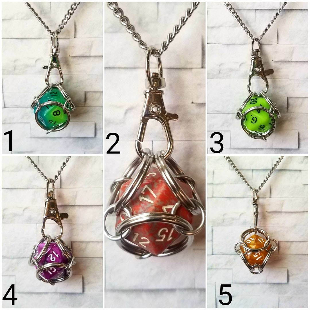 Captive Dice Jewelry Removable D20 Necklace Dice Jail Etsy UK
