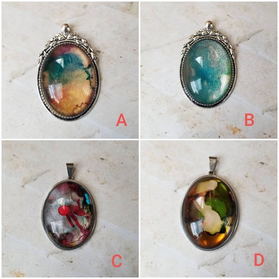 Alcohol ink art jewelry, alcohol ink pendant, alcohol ink on glass, original art jewelry, alcohol ink pendant, alcohol ink necklace