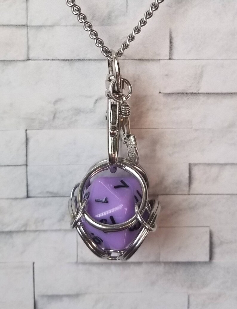 Captive Dice Jewelry Removable D20 Necklace Dice Jail Etsy