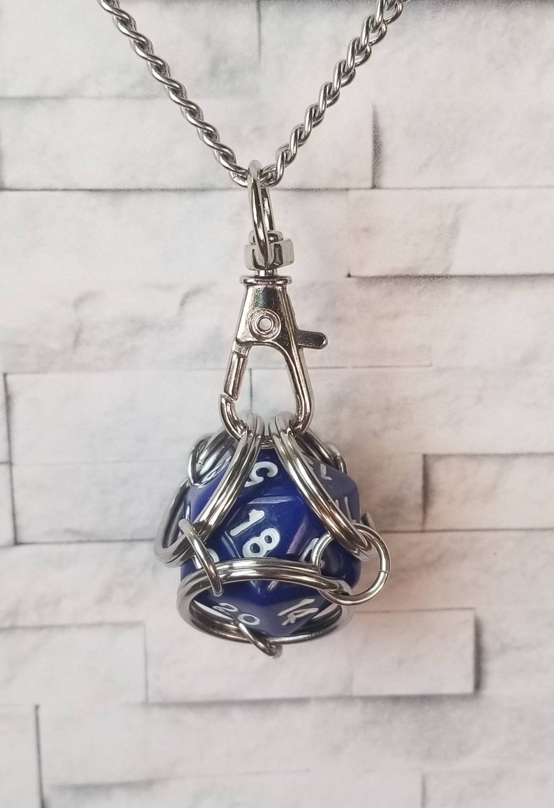 Captive Dice Jewelry Removable D20 Necklace Dice Jail Etsy