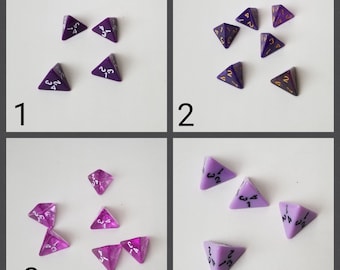 Individual d4 die, ONE single d4 dnd die, polyhedral gaming dice, DnD dice, RPG dice, D and D dice, spare dice, spare d4 dice,  extra d4 die