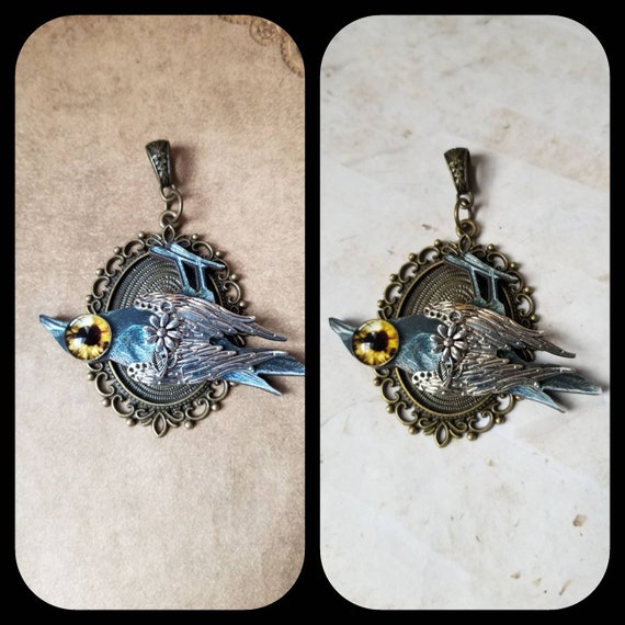 Dead raven necklace, dead raven pendant, Goth jewelry, Emo jewelry, Goth necklace, raven pendant, mourning jewelry, unique gift, ooak