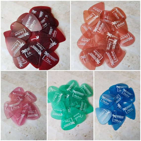 Destash guitar picks, guitar plectrums, genuine premium Fender guitar picks, Fender picks x 6, choice of four colors, premium Fender picks