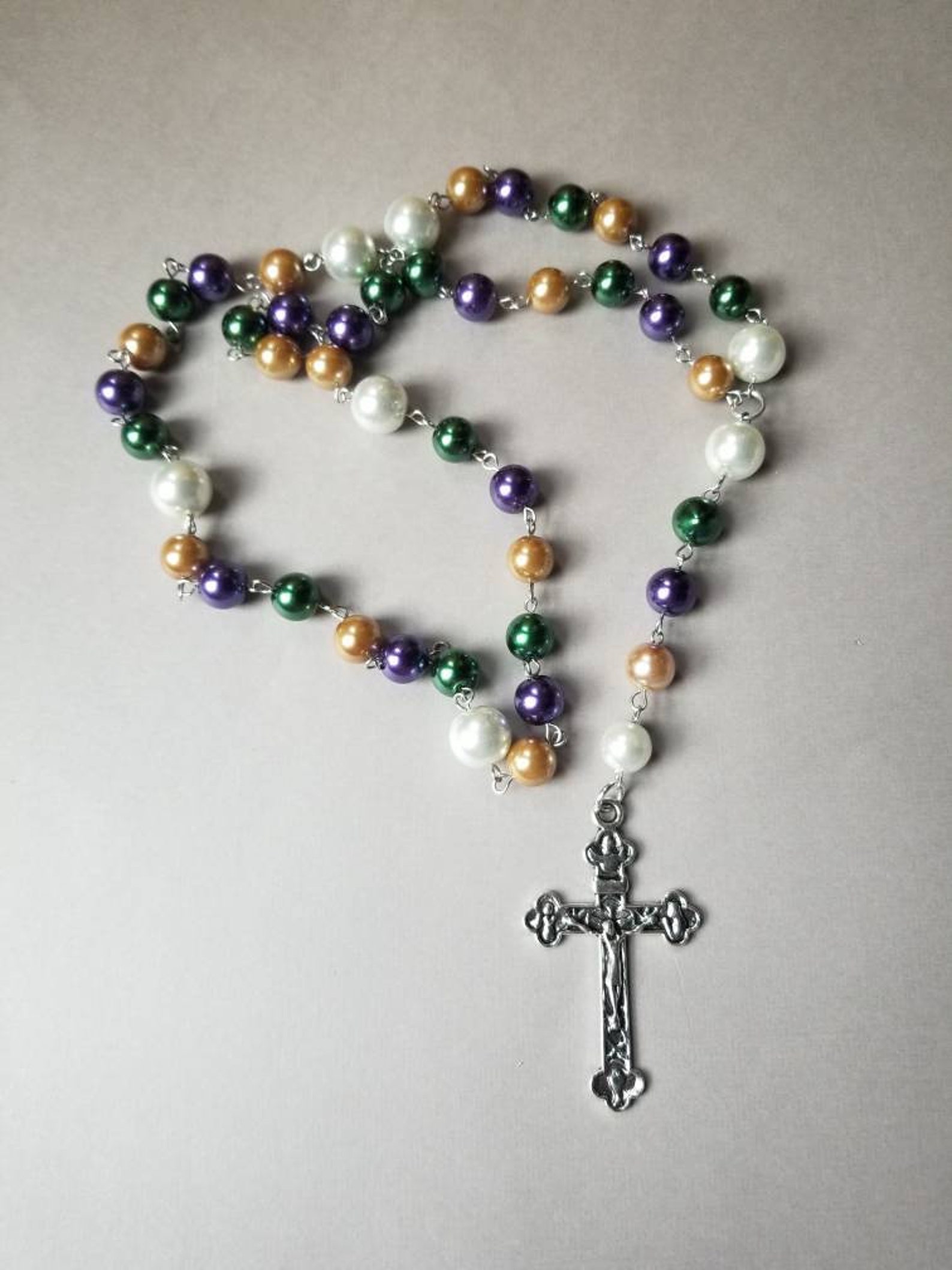 mardi gras beads rosary