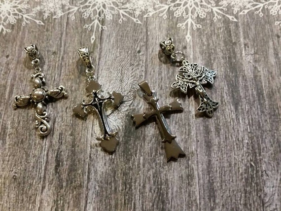 Silver metal cross, ornate crucifix, fancy Christian cross, religious jewelry, cross pendant, Stainless steel cross, high quality cross