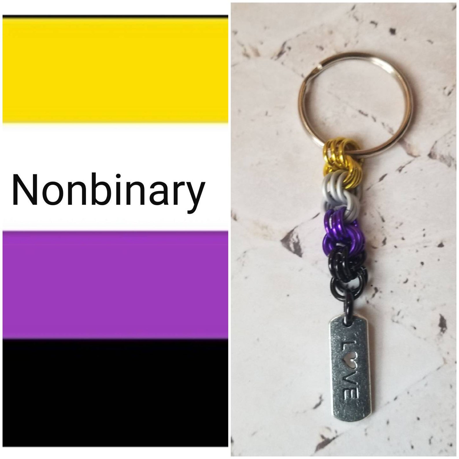 LGBT Pride Keychain Chain Maille Pride Flag Colors Keychain Etsy