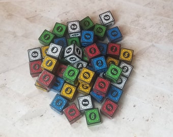 Individual d6 dnd die, ornate polyhedral gaming dice, DnD dice, RPG dice, spare dice, spare d6 dice, random dice, square edge, 16mm