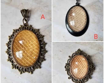 Snake shed jewelry, snake shed pendant, snakeskin necklace, cruelty free snake sheds, Ball python shed, Champagne Ball Python pendant