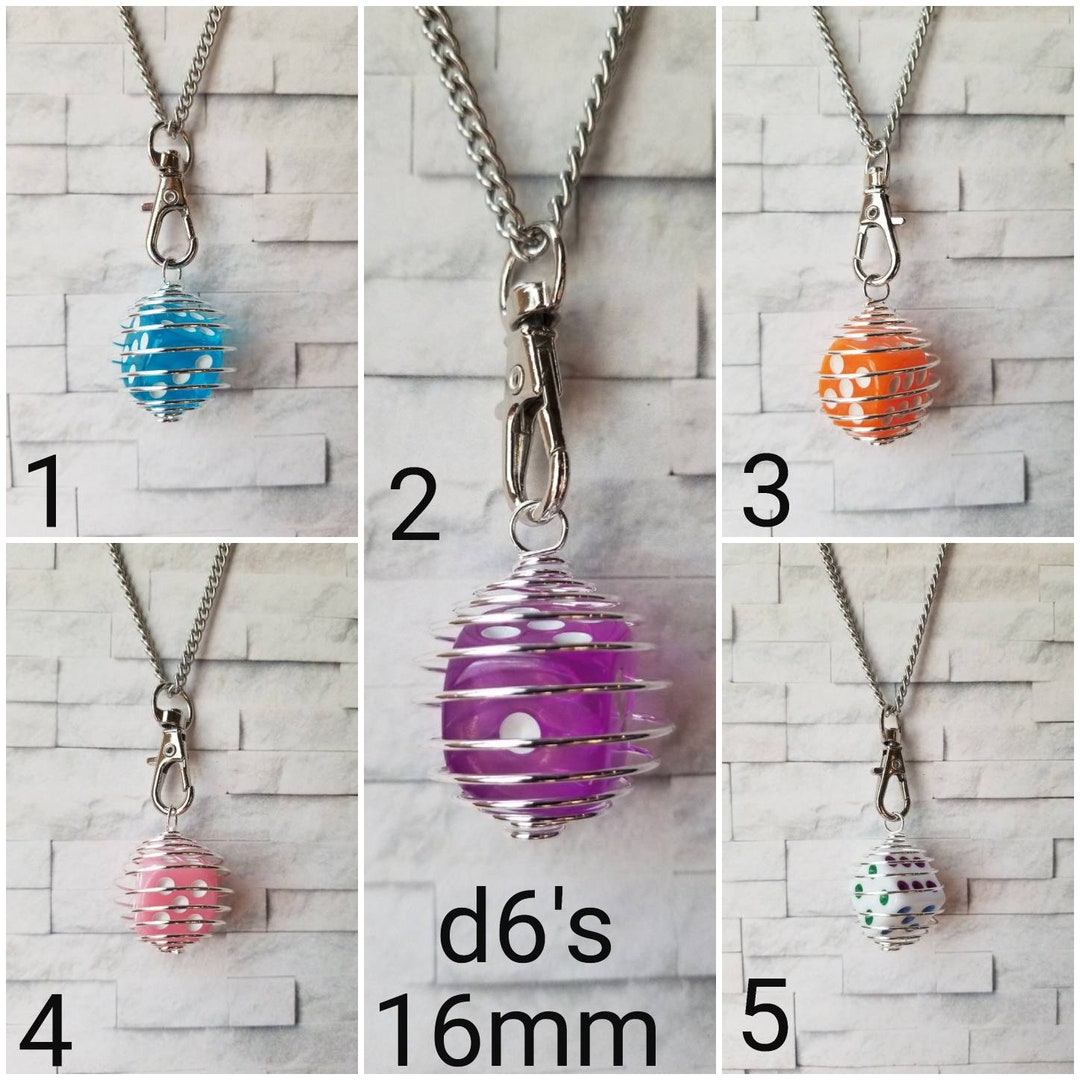 Captive Dice Jewelry, Removable D6 Necklace, Dice Jail Necklace, Dnd