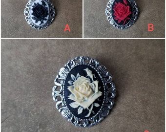 Cameo brooch or pendant, rose cameo, flower cameo, rose cameo pendant, rose cameo pin, flower cameo pendant, flower cameo brooch
