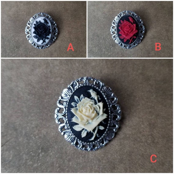Cameo brooch or pendant, rose cameo, flower cameo, rose cameo pendant, rose cameo pin, flower cameo pendant, flower cameo brooch