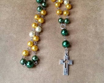 Anglican prayer beads, Methodist rosary, Protestant prayer beads, Episcopal rosary, stainless steel, Daffodils in Spring, unique prayer bead