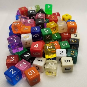 Individual 16mm d6 dnd die, polyhedral gaming dice, DnD dice, RPG dice, D and D dice, spare dice, spare d6 dice, random dice, 16mm d6
