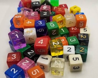 Individual 16mm d6 dnd die, polyhedral gaming dice, DnD dice, RPG dice, D and D dice, spare dice, spare d6 dice, random dice, 16mm d6