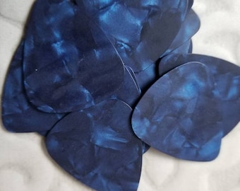 Destash guitar picks, guitar plectrums, pearl guitar picks, dark blue, glossy or matte, destash guitar plectrums, generic, 20 or 50 or 100