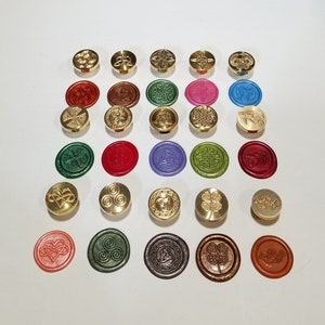 Premade waszegels, Keltische, Noorse, Egyptische waszegels, handgemaakte waszegels, goedgekeurd per post, tientallen kleuren, lijmpunt inbegrepen