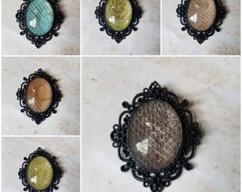 Snake shed jewelry, snake shed pendant, snakeskin necklace, cruelty free snake sheds, Ball python shed, Champagne Ball Python pendant