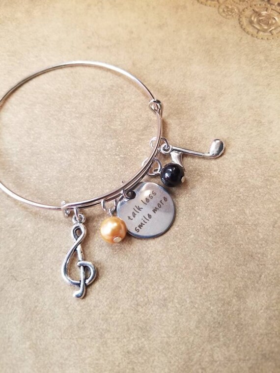Hamilton bracelet, Hamilton charm bangle, gunmetal bangle, expandable bangle, charm bracelet, Hamilton charm bangle, Hamilton musical
