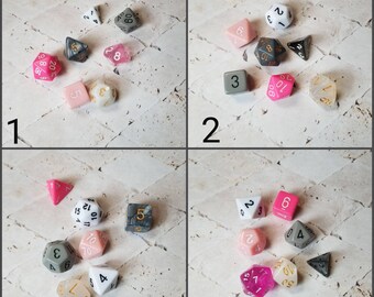 Demigirl flag 16mm dnd dice, hand chosen, curated set of polyhedral gaming dice, DnD dice set, RPG dice, LGBTQ dice