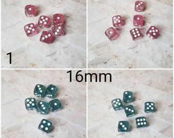 Individual d6 dnd die, extra polyhedral gaming dice, DnD dice, RPG dice, D and D dice, spare die, spare d6 dice, rounded edge, 16mm dice