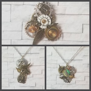 Steampunk pendant, steampunk necklace, mixed media creation, cosplay jewelry, gamer gift, unique gift idea, one of a kind, steampunk jewelry