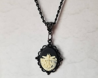 Cameo pendant, cameo necklace, Goddess cameo jewelry, Goddess pendant, faerie cameo pendant, Hummingbird cameo pendant, dragonfly cameo