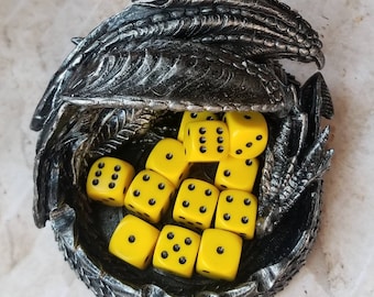 Individual Chessex yellow and black d6 die, extra 16mm d6 dnd dice, polyhedral gaming dice, DnD dice, RPG dice, spare dice, spare d6 dice,