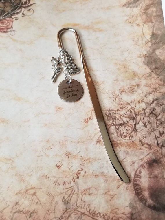 Hamilton bookmark, Hamilton musical, silver bookmark, Hamilton theatre bookmark, Hamilton musical bookmark, Broadway play, Hamilton gift