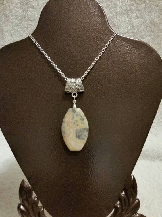Yellow Agate pendant, Yellow Crazy Lace Agate gemstone, polished Agate necklace, reversible stone pendant, polished Agate pendant, OOAK