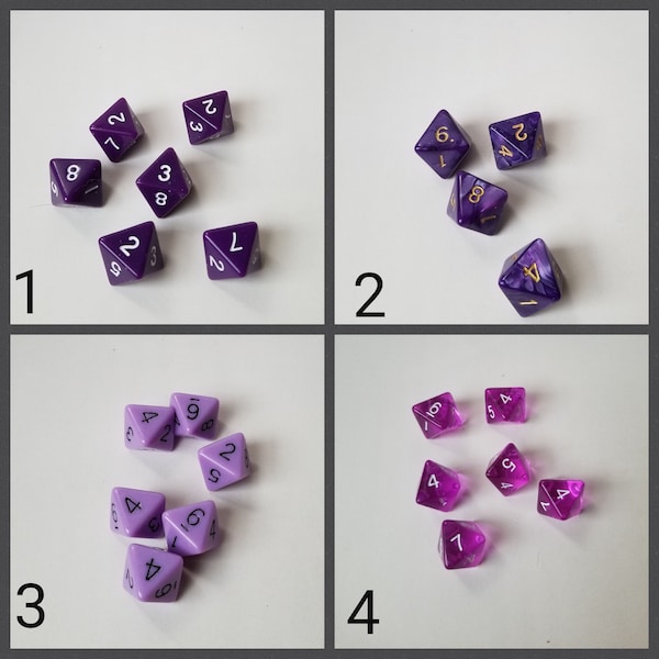 Individual d8 die, single d8 dnd die, polyhedral gaming dice, DnD dice, RPG dice, D and D dice, spare dice, spare d8 dice, extra d8 dice