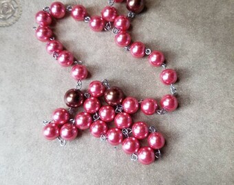 Orthodox prayer beads, Orthodox Chotki, stainless steel, Chotki, Komboskini, hand-wired, orange and brown glass pearls, gift for Dad