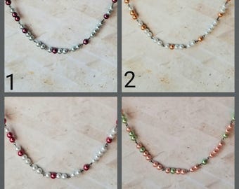 WW LILITH DO necklace,  Morse code necklace, Morse code necklace, silver tone, stainless steel, glass pearls, protest jewelry