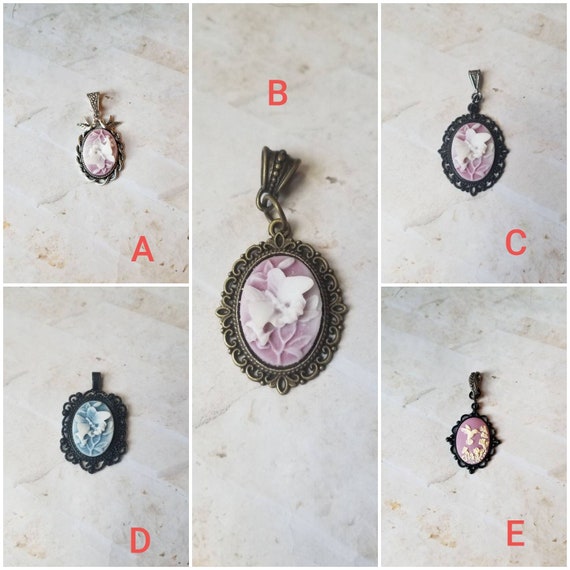 Cameo pendant, cameo necklace, butterfly cameo pendant, butterfly cameo jewelry, hummingbird cameo pendant, hummingbird cameo jewelry