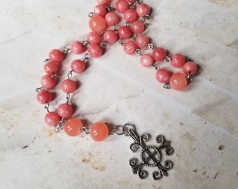 Anglican Earth Day prayer beads, Anglican prayer beads, Methodist, Episcopal rosary, Protestant beads, stainless, Malay jade beads