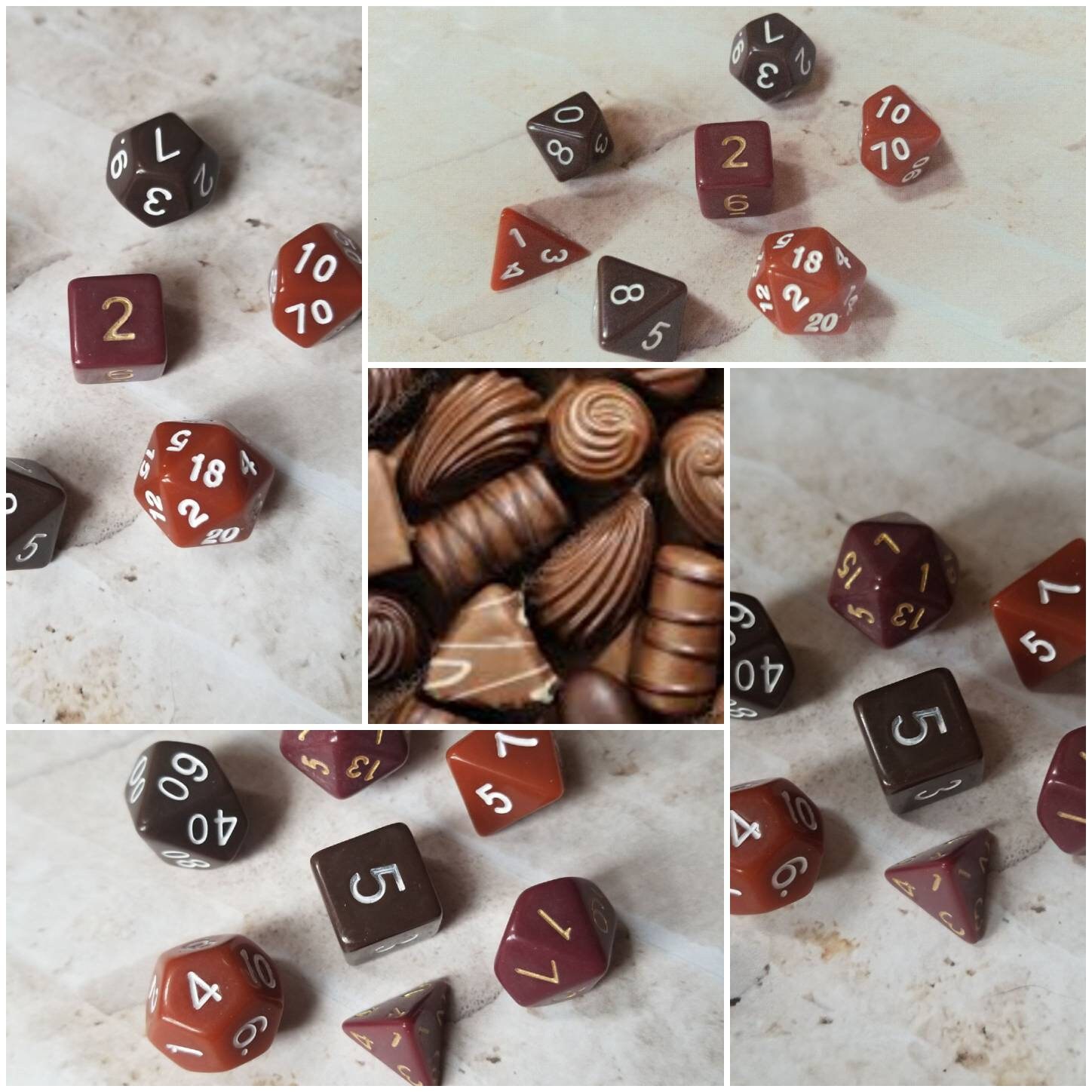 Chocolateinspired 16mm dice sets candy dnd dice sets themed Etsy
