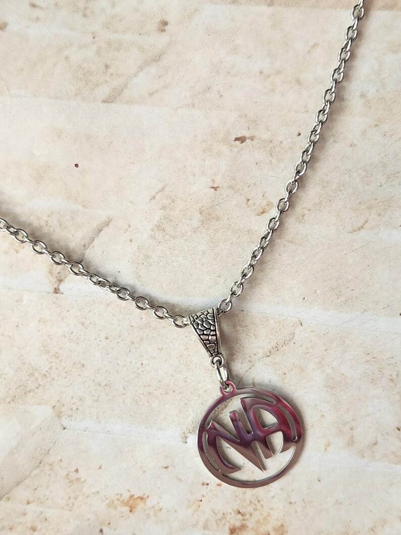 Anonymous Chain Stainless Steel Metal Narcotics Anonymous Pendant Necklace With a ...
